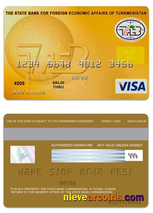 Turkmenistan The State Bank visa card